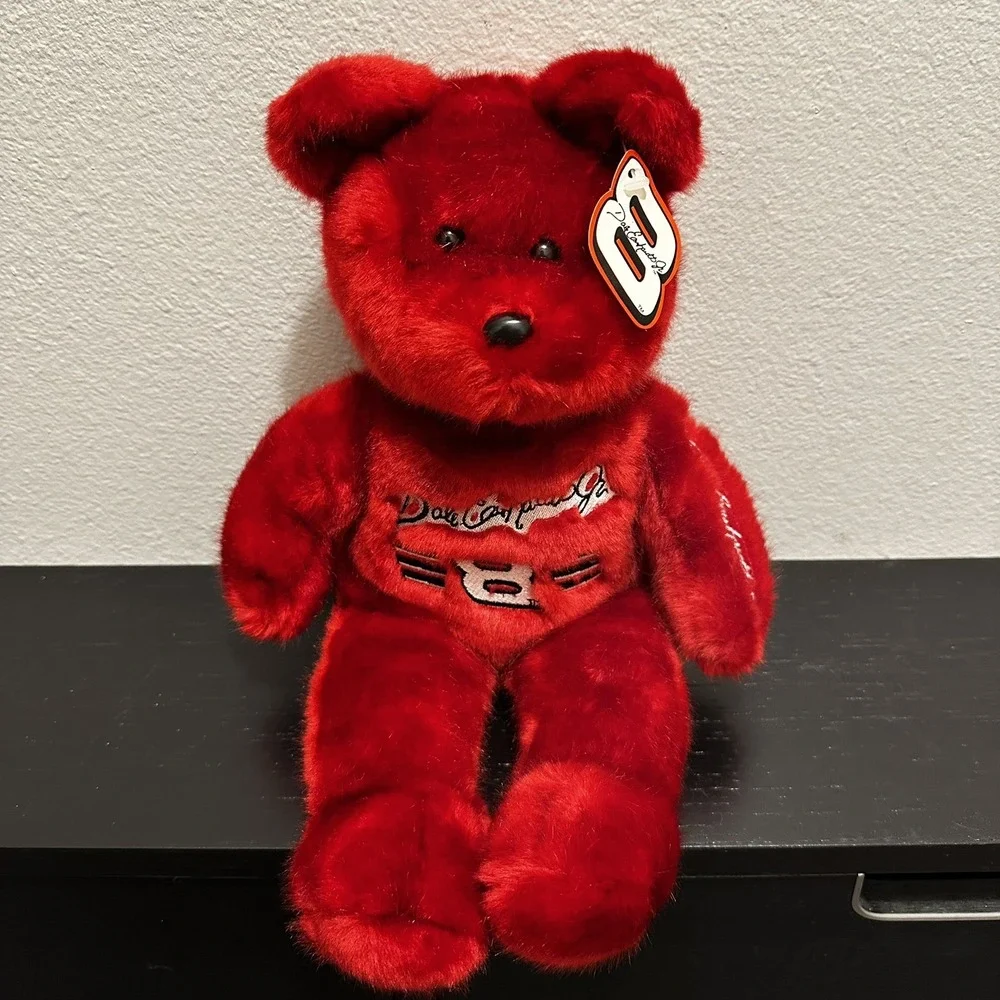 Dale Earnhardt Jr NASCAR 8 Red Plush Bear 2001 Gold'nBears Collectible Signature